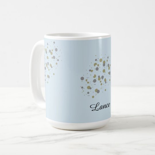 Blue Confetti Dots With Name Coffee Mug