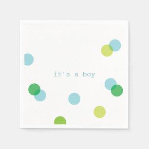 Blue confetti   It's a boy paper napkins