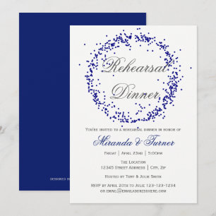 Blue Confetti - Rehearsal Dinner Invitation