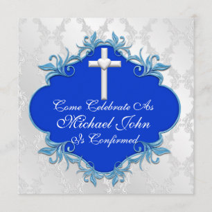 BLUE CONFIRMATION Invitations Elegant Design
