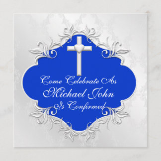 BLUE CONFIRMATION Invitations Elegant Design