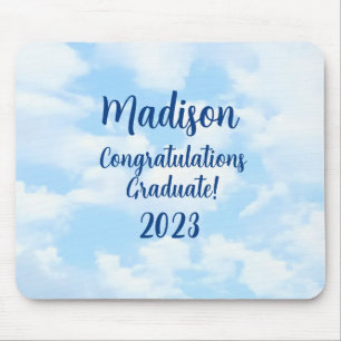 Blue Congrats Graduation Custom Name and Year Mouse Pad