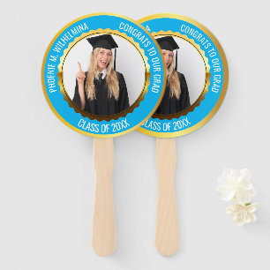 Blue Congrats To Our Grad Photo Class of 2025 Hand Fan