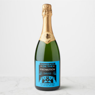 Blue Congratulations On The Job Promotion Sparkling Wine Label
