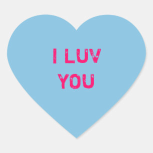 Blue Conversation Heart Sticker