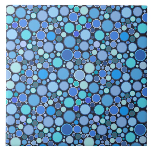 Blue cool bubbles pattern tile (Front)