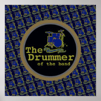 blue cool drum decor print