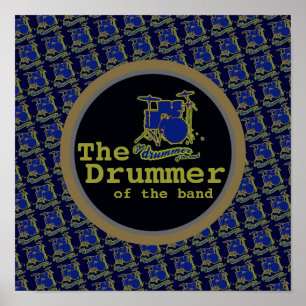 blue cool drum decor print