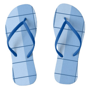 Blue Cool Geometric Pattern Flip Flops