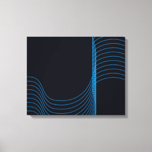 Blue, cool, modern, trendy, simple curvy lines canvas print