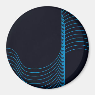 Blue, cool, modern, trendy, simple curvy lines magnet