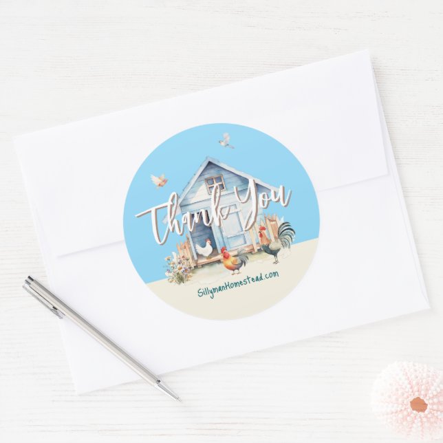 Blue Coop Thank You Shop Round Labels (Envelope)