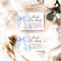 Blue Coquette Bow Books For Baby Card