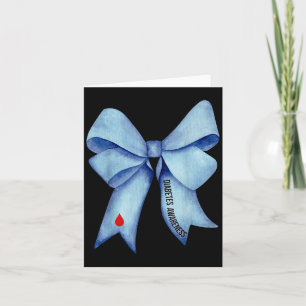 Blue Coquette Bow Diabetes Awareness Type 1 Diabet Card