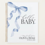 Blue Coquette Bow Girl Baby Gift My First Year Planner<br><div class="desc">Elevate your baby shower with this Coquette Blue Bow Party Decor! This timeless design adds a touch of elegance and charm to any event, featuring a beautifully crafted bow adorned with delicate blue hues. This collection is sure to impress your guests and create lasting memories and perfect for adding some...</div>