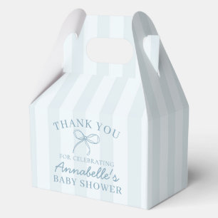Blue Coquette Bow Pastel Baby Shower Dessert Favor Box