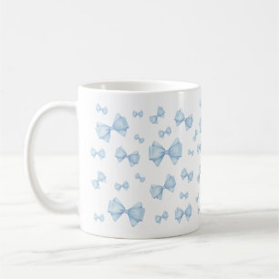 Blue Coquette Bow Pattern Coffee Mug