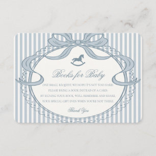 Blue Coquette Bow Rocking Horse Books for Baby Enclosure Card