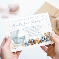 Blue Coquette Carriage Baby Shower Books for Baby