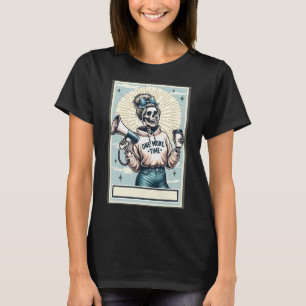 Blue Coquette Cheer Coach Skeleton Tarot Card Chee T-Shirt