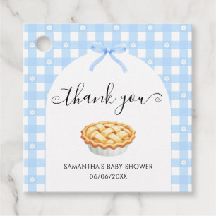 Blue Coquette Pie Baby Shower Thank You Favour Tags