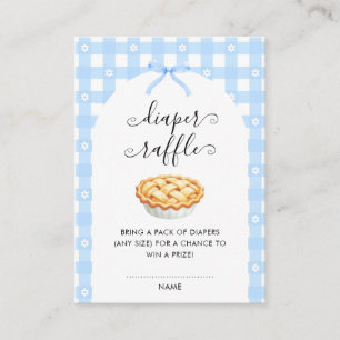 Blue Coquette Pie Diaper Raffle Enclosure Card