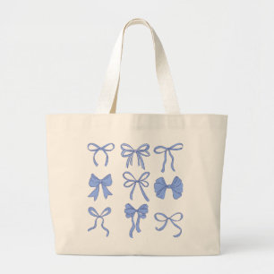Blue Coquette Ribbons Tote Bag