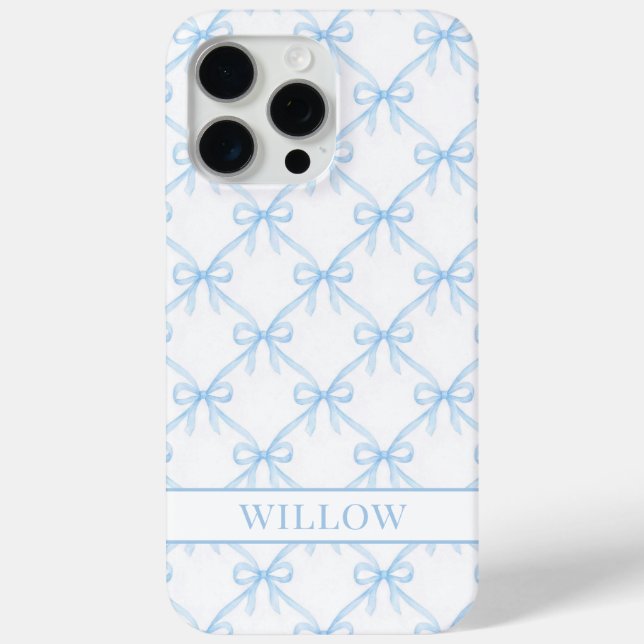 Blue Coquette Watercolor Bows Case-Mate iPhone Case (Back)