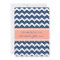 Blue Coral Chevron Bridal Shower Invitation Cards