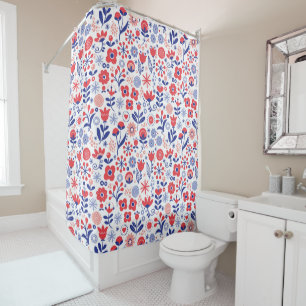 Blue & Coral Floral Pattern