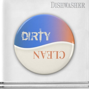 Blue Coral Ivory Clean Dirty Dishwasher Magnet