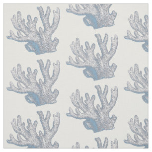 Blue Coral Juul Coastal Beach House Fabric