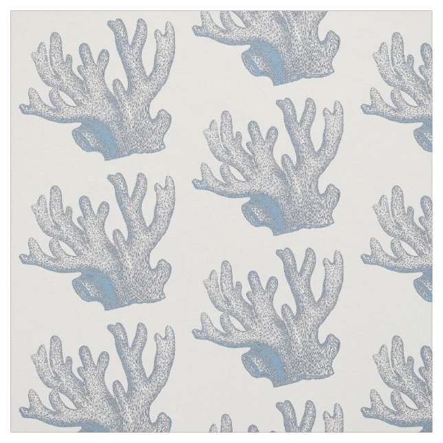 Blue Coral Juul Coastal Beach House Fabric (Swatch)