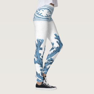 Blue coral leggings