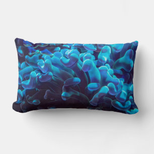 Blue coral lumbar pillow