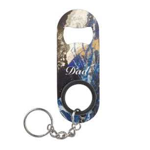 Blue Coral Reef Stainless Steel Bottle Opener Keychain Bottle Opener