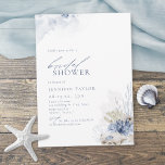 Blue coral & seashells beach themed Bridal Shower Invitation<br><div class="desc">Elegant under the sea themed beach bridal shower invitation features dusty blue watercolor coral & seashells,  stylish script and classy font event details,  modern and romantic,  great for sea themed summer beach wedding,  winter tropical destination wedding,  coastal ocean themed wedding. 
See all the matching pieces in collection.</div>