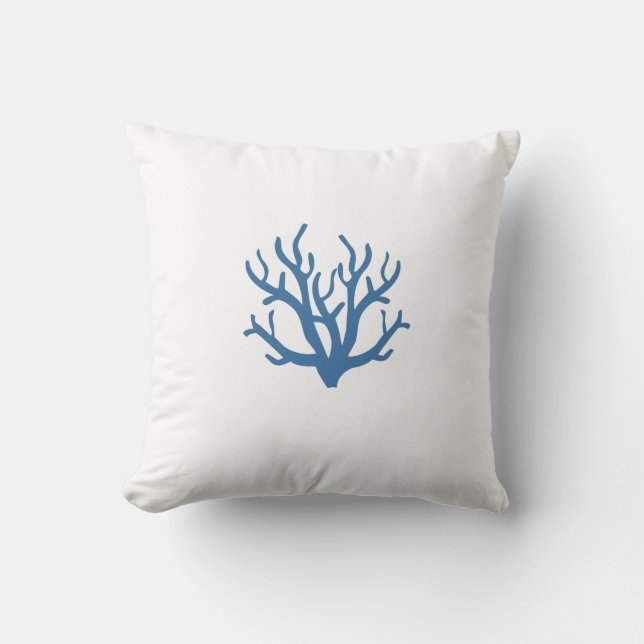 Blue Coral Toss Pillow (Front)