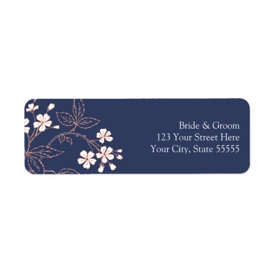 Blue Coral Wedding Custom Return Address Labels