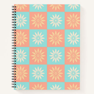 Blue Coral Yellow Flower Pattern Notebook