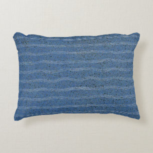 Blue Cork Texture with White Lines Decorative Pillow