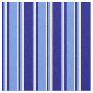 Blue, Cornflower Blue & Beige Coloured Pattern Fabric
