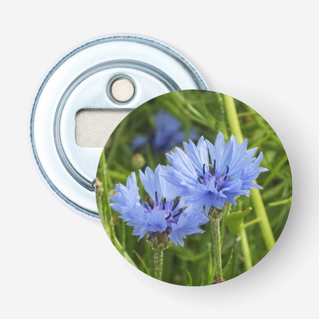 blue cornflower bottle opener (Front)