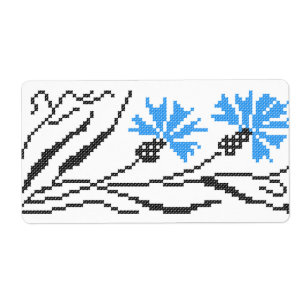 Blue Cornflower cross-stitch design
