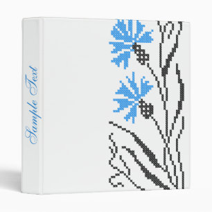 Blue Cornflower cross-stitch design Binder