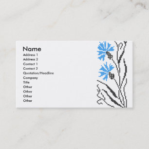 Blue Cornflower cross-stitch design Business Card