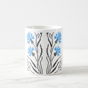 Blue Cornflower cross-stitch design Coffee Mug