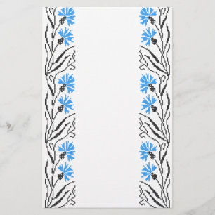 Blue Cornflower cross-stitch design Flyer