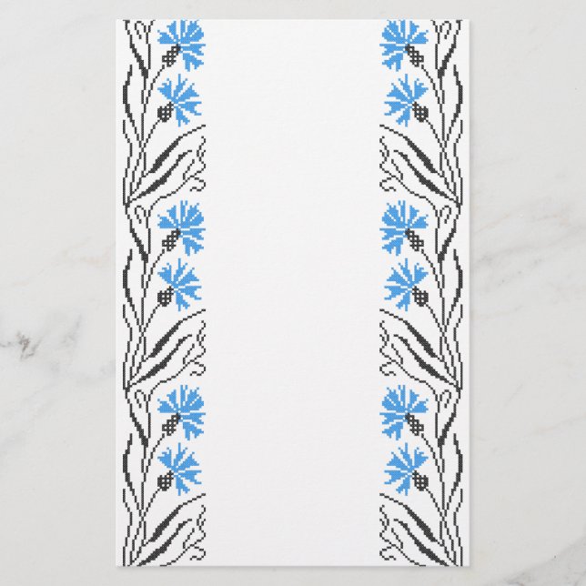 Blue Cornflower cross-stitch design Flyer (Front)