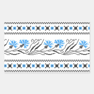 Blue Cornflower cross-stitch design Sticker